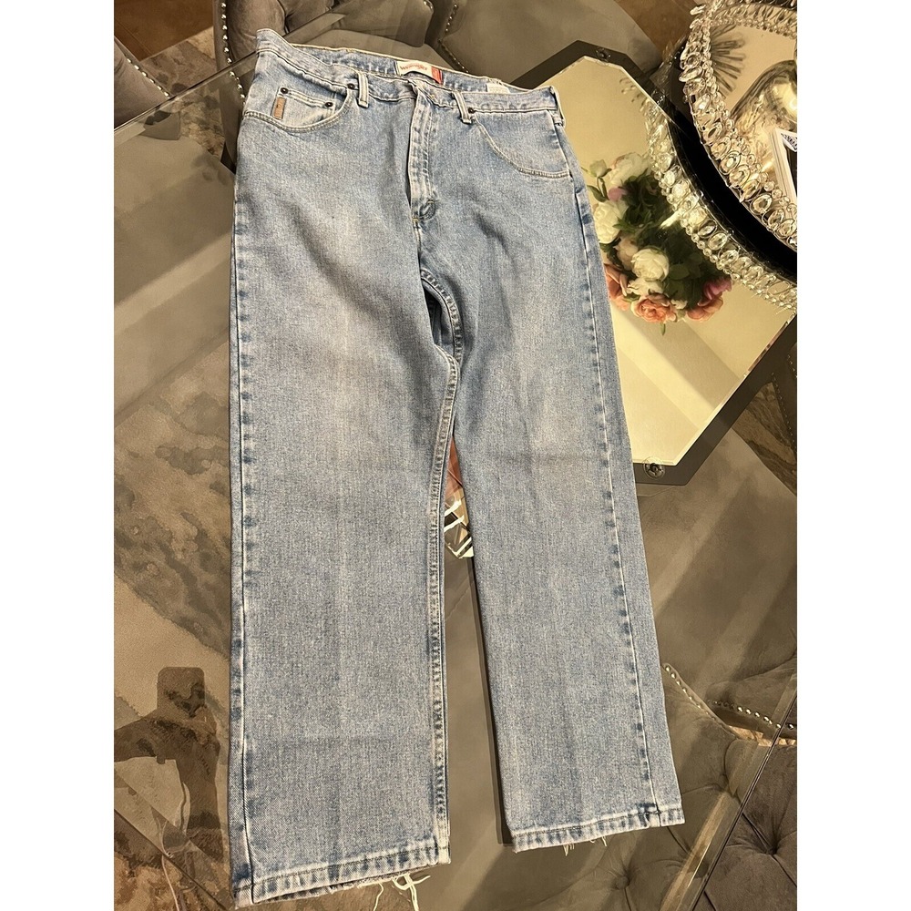 Wrangler‎ Mens Regular Fit Jeans Light Wash Denim Size 36x29 Cotton Classic